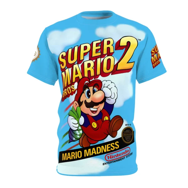 Super Mario Bros. 2 Retro NES T-Shirt Box Art Classic Nintendo Video Game