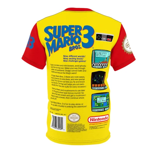 Super Mario Bros. 3 Retro NES T-Shirt Box Art Classic Nintendo Video Game